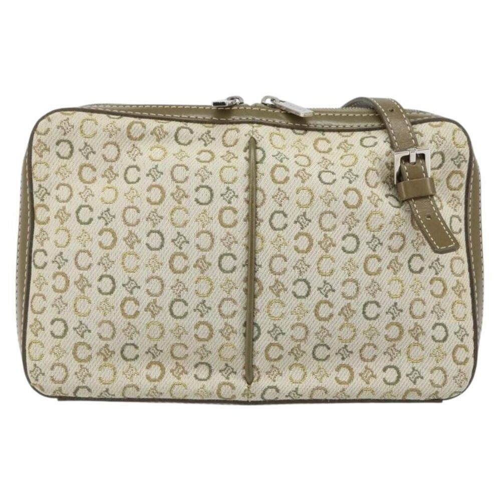 Celine C Macadam Shoulder Canvas Khaki Canvas Shoulder Bag Bag - Picture 1 of 16